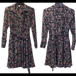 Nanette Lepore floral swing pintuck shirt dress